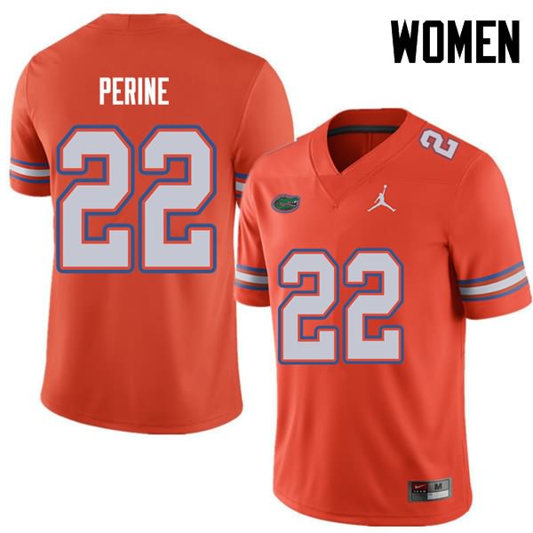 Women's NCAA Florida Gators Lamical Perine #22 Stitched Authentic Jordan Brand Orange College Football Jersey ZND3465OM